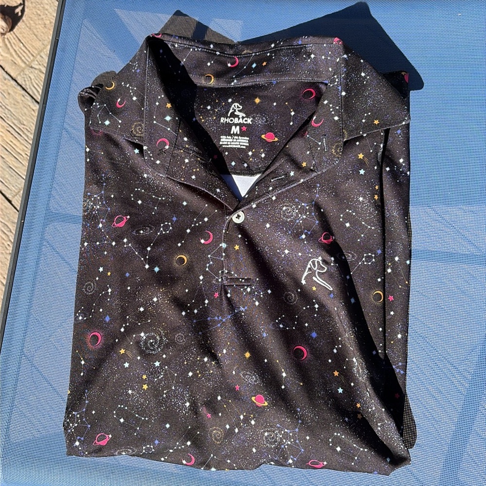 NWOT Rhoback Polo Outer Space design.  Size Medium - Picture 7 of 7